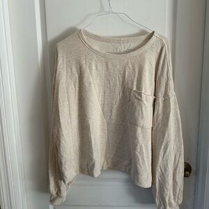 Aerie Cream Long Sleeve Top